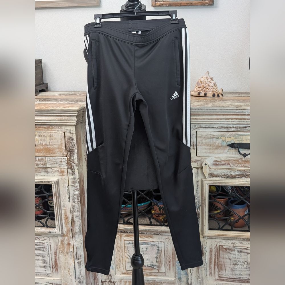 Adidas Climacool Black Joggers White Side Stripes Size Small Women's